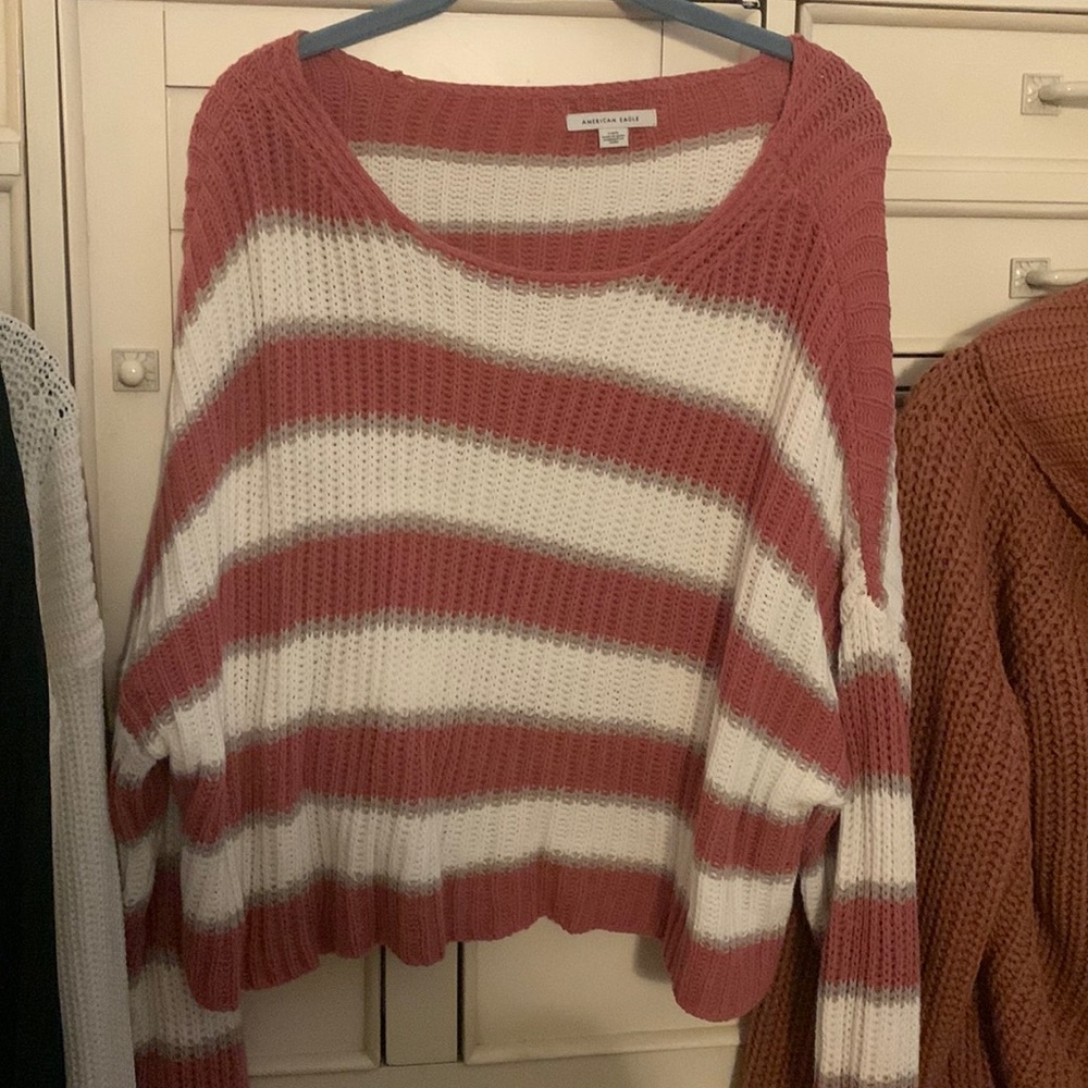 Off the shoulder crop top sweater